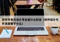 软件开发与设计专业是什么职业（软件设计与开发需要学什么）